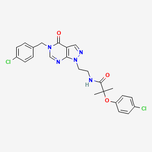 N-(2-(5-(4-chlorobenzyl)-4-oxo-4,5-dihydro-1H-pyrazolo[3,4-d]pyrimidin-1-yl)ethyl)-2-(4-chlorophenoxy)-2-methylpropanamide