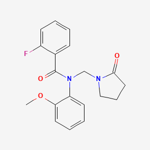 molecular formula C19H19FN2O3 B2707890 2-fluoro-N-(2-methoxyphenyl)-N-[(2-oxopyrrolidin-1-yl)methyl]benzamide CAS No. 852155-61-4