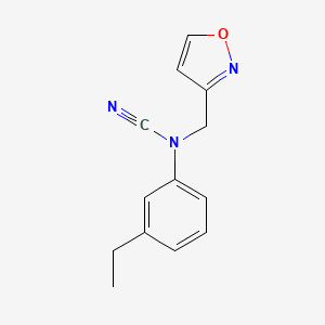 molecular formula C13H13N3O B2707896 N-cyano-3-ethyl-N-[(1,2-oxazol-3-yl)methyl]aniline CAS No. 1427727-53-4