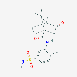molecular formula C20H28N2O4S B270790 N-{5-[(dimethylamino)sulfonyl]-2-methylphenyl}-4,7,7-trimethyl-3-oxobicyclo[2.2.1]heptane-1-carboxamide 