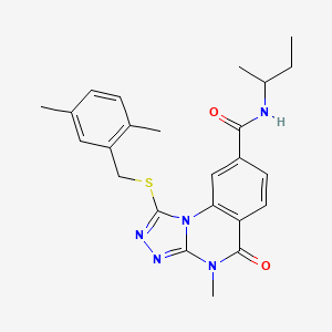 molecular formula C24H27N5O2S B2707900 N-(butan-2-yl)-1-{[(2,5-dimethylphenyl)methyl]sulfanyl}-4-methyl-5-oxo-4H,5H-[1,2,4]triazolo[4,3-a]quinazoline-8-carboxamide CAS No. 1111237-83-2