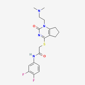 molecular formula C19H22F2N4O2S B2707910 N-(3,4-difluorophenyl)-2-((1-(2-(dimethylamino)ethyl)-2-oxo-2,5,6,7-tetrahydro-1H-cyclopenta[d]pyrimidin-4-yl)thio)acetamide CAS No. 933204-04-7