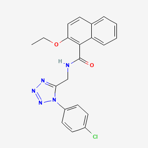 molecular formula C21H18ClN5O2 B2707945 N-((1-(4-chlorophenyl)-1H-tetrazol-5-yl)methyl)-2-ethoxy-1-naphthamide CAS No. 897615-37-1