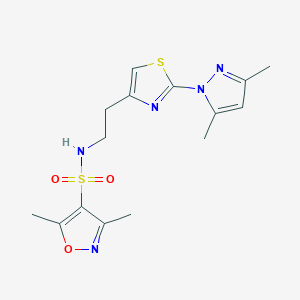 molecular formula C15H19N5O3S2 B2707946 N-(2-(2-(3,5-dimethyl-1H-pyrazol-1-yl)thiazol-4-yl)ethyl)-3,5-dimethylisoxazole-4-sulfonamide CAS No. 1421459-38-2