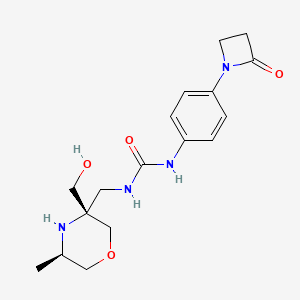 B2707953 1-[[(3S,5R)-3-(Hydroxymethyl)-5-methylmorpholin-3-yl]methyl]-3-[4-(2-oxoazetidin-1-yl)phenyl]urea CAS No. 2248466-27-3