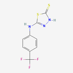 molecular formula C9H6F3N3S2 B2707955 5-[4-(trifluoromethyl)anilino]-2,3-dihydro-1,3,4-thiadiazole-2-thione CAS No. 883040-42-4