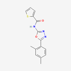 molecular formula C15H13N3O2S B2707968 N-[5-(2,4-dimethylphenyl)-1,3,4-oxadiazol-2-yl]thiophene-2-carboxamide CAS No. 891144-21-1