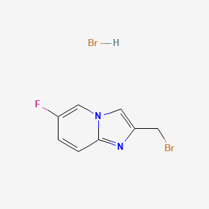 molecular formula C8H7Br2FN2 B2708005 2-(Bromomethyl)-6-fluoroimidazo[1,2-a]pyridine hydrobromide CAS No. 1365965-12-3