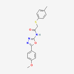 molecular formula C18H17N3O3S B2708008 N-(5-(4-methoxyphenyl)-1,3,4-oxadiazol-2-yl)-2-(p-tolylthio)acetamide CAS No. 895459-25-3