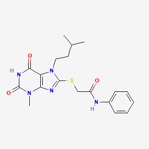 2-{[3-methyl-7-(3-methylbutyl)-2,6-dioxo-2,3,6,7-tetrahydro-1H-purin-8-yl]sulfanyl}-N-phenylacetamide