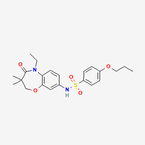 N-(5-ethyl-3,3-dimethyl-4-oxo-2,3,4,5-tetrahydrobenzo[b][1,4]oxazepin-8-yl)-4-propoxybenzenesulfonamide