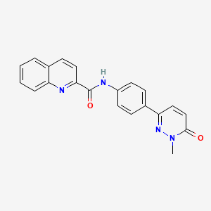 N-(4-(1-methyl-6-oxo-1,6-dihydropyridazin-3-yl)phenyl)quinoline-2-carboxamide