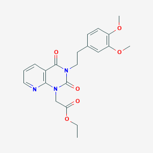 molecular formula C21H23N3O6 B2708027 ethyl 2-{3-[2-(3,4-dimethoxyphenyl)ethyl]-2,4-dioxo-1H,2H,3H,4H-pyrido[2,3-d]pyrimidin-1-yl}acetate CAS No. 902920-61-0