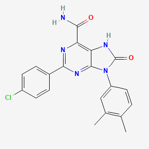 2-(4-chlorophenyl)-9-(3,4-dimethylphenyl)-8-oxo-8,9-dihydro-7H-purine-6-carboxamide