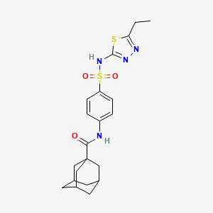 molecular formula C21H26N4O3S2 B2708033 N-{4-[(5-ETHYL-1,3,4-THIADIAZOL-2-YL)SULFAMOYL]PHENYL}ADAMANTANE-1-CARBOXAMIDE CAS No. 307524-03-4