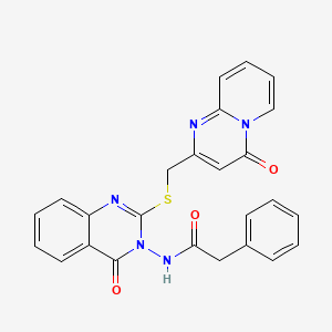 N-(4-oxo-2-(((4-oxo-4H-pyrido[1,2-a]pyrimidin-2-yl)methyl)thio)quinazolin-3(4H)-yl)-2-phenylacetamide
