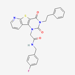 2-(2,4-dioxo-3-phenethyl-3,4-dihydropyrido[3',2':4,5]thieno[3,2-d]pyrimidin-1(2H)-yl)-N-(4-fluorobenzyl)acetamide
