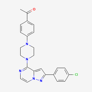 1-(4-{4-[2-(4-Chlorophenyl)pyrazolo[1,5-a]pyrazin-4-yl]piperazin-1-yl}phenyl)ethanone