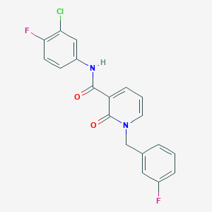 molecular formula C19H13ClF2N2O2 B2708070 N-(3-chloro-4-fluorophenyl)-1-[(3-fluorophenyl)methyl]-2-oxo-1,2-dihydropyridine-3-carboxamide CAS No. 946245-28-9