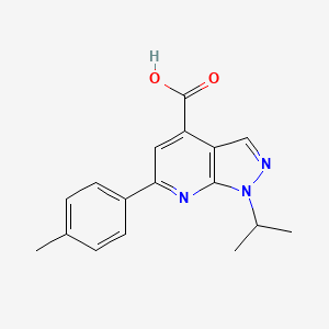 molecular formula C17H17N3O2 B2708095 6-(4-甲基苯基)-1-(异丙基)-1H-吡唑并[3,4-b]吡啶-4-甲酸 CAS No. 924213-53-6