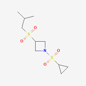 molecular formula C10H19NO4S2 B2708099 1-(Cyclopropylsulfonyl)-3-(isobutylsulfonyl)azetidine CAS No. 1797087-12-7