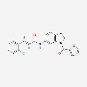 molecular formula C22H17ClN2O3 B2708100 (E)-3-(2-chlorophenyl)-N-(1-(furan-2-carbonyl)indolin-6-yl)acrylamide CAS No. 1251711-60-0