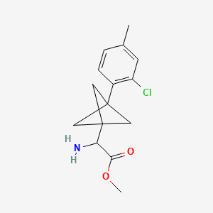 molecular formula C15H18ClNO2 B2708101 Methyl 2-amino-2-[3-(2-chloro-4-methylphenyl)-1-bicyclo[1.1.1]pentanyl]acetate CAS No. 2287268-62-4