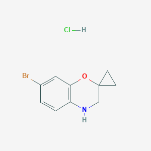 molecular formula C10H11BrClNO B2708102 7-Bromospiro[3,4-dihydro-1,4-benzoxazine-2,1'-cyclopropane];hydrochloride CAS No. 2247102-81-2