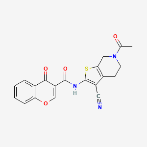 molecular formula C20H15N3O4S B2708103 N-(6-acetyl-3-cyano-4,5,6,7-tetrahydrothieno[2,3-c]pyridin-2-yl)-4-oxo-4H-chromene-3-carboxamide CAS No. 864858-82-2