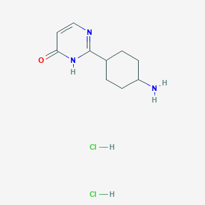 molecular formula C10H17Cl2N3O B2708106 2-[Rac-(1r,4r)-4-aminocyclohexyl]pyrimidin-4-ol dihydrochloride, trans CAS No. 2137143-73-6