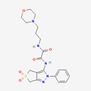 molecular formula C20H25N5O5S B2708113 N-{5,5-dioxo-2-phenyl-2H,4H,6H-5lambda6-thieno[3,4-c]pyrazol-3-yl}-N'-[3-(morpholin-4-yl)propyl]ethanediamide CAS No. 899733-08-5