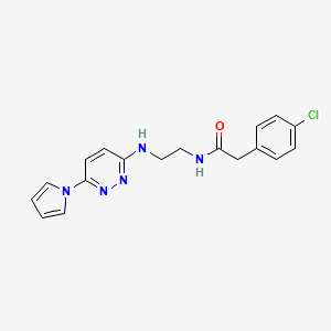 molecular formula C18H18ClN5O B2708121 N-(2-((6-(1H-pyrrol-1-yl)pyridazin-3-yl)amino)ethyl)-2-(4-chlorophenyl)acetamide CAS No. 1428348-84-8