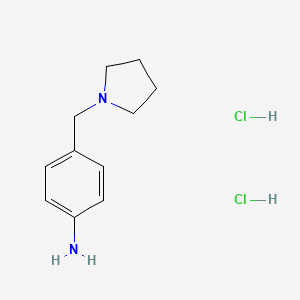 molecular formula C11H18Cl2N2 B2708125 4-(吡咯啉-1-基甲基)苯胺盐酸盐 CAS No. 866954-94-1
