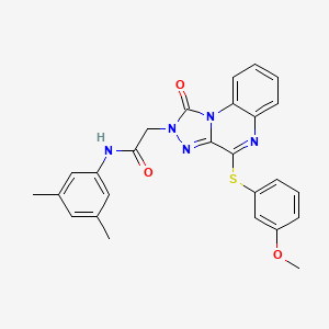 molecular formula C26H23N5O3S B2708131 N-(3,5-dimethylphenyl)-2-{4-[(3-methoxyphenyl)sulfanyl]-1-oxo-1H,2H-[1,2,4]triazolo[4,3-a]quinoxalin-2-yl}acetamide CAS No. 1111260-73-1