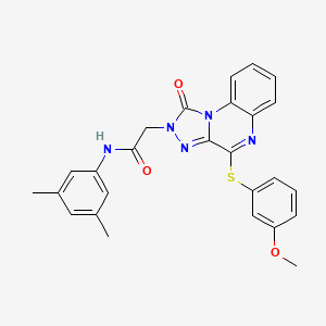 molecular formula C26H23N5O3S B2708131 N-(3,5-dimethylphenyl)-2-(4-((3-methoxyphenyl)thio)-1-oxo-[1,2,4]triazolo[4,3-a]quinoxalin-2(1H)-yl)acetamide CAS No. 1111260-73-1