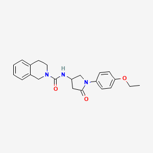 molecular formula C22H25N3O3 B2708147 N-(1-(4-ethoxyphenyl)-5-oxopyrrolidin-3-yl)-3,4-dihydroisoquinoline-2(1H)-carboxamide CAS No. 894010-93-6