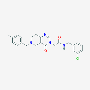molecular formula C24H25ClN4O2 B2708151 N-(3-chlorobenzyl)-2-(6-(4-methylbenzyl)-4-oxo-5,6,7,8-tetrahydropyrido[4,3-d]pyrimidin-3(4H)-yl)acetamide CAS No. 1251628-50-8