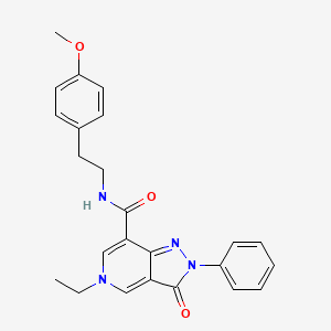 molecular formula C24H24N4O3 B2708166 5-ethyl-N-(4-methoxyphenethyl)-3-oxo-2-phenyl-3,5-dihydro-2H-pyrazolo[4,3-c]pyridine-7-carboxamide CAS No. 921833-35-4