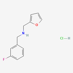 molecular formula C12H13ClFNO B2708176 1-(3-Fluorophenyl)-N-(furan-2-ylmethyl)methanamine;hydrochloride CAS No. 2061292-70-2