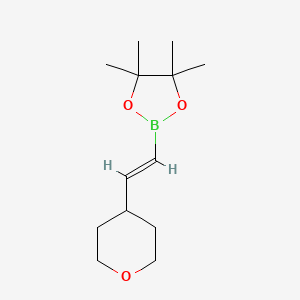 molecular formula C13H23BO3 B2708181 4,4,5,5-tetramethyl-2-[(E)-2-(oxan-4-yl)ethenyl]-1,3,2-dioxaborolane CAS No. 2246920-82-9