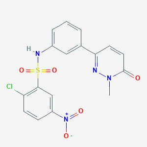 molecular formula C17H13ClN4O5S B2708183 2-chloro-N-(3-(1-methyl-6-oxo-1,6-dihydropyridazin-3-yl)phenyl)-5-nitrobenzenesulfonamide CAS No. 941888-36-4