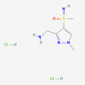 molecular formula C6H14Cl2N4OS B2708184 [1-甲基-4-(甲磺酰基)吡唑-3-基]甲胺；二盐酸盐 CAS No. 2418709-60-9