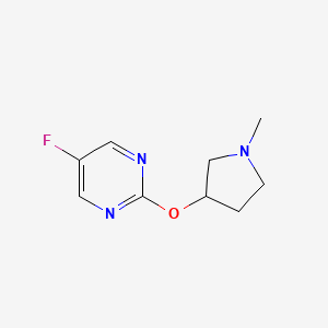 molecular formula C9H12FN3O B2708191 5-Fluoro-2-[(1-methylpyrrolidin-3-yl)oxy]pyrimidine CAS No. 2200611-71-6