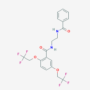 molecular formula C20H18F6N2O4 B2708201 N-(2-benzamidoethyl)-2,5-bis(2,2,2-trifluoroethoxy)benzamide CAS No. 338395-41-8