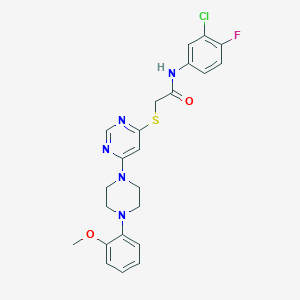 molecular formula C23H23ClFN5O2S B2708220 N-(3-chloro-4-fluorophenyl)-2-({6-[4-(2-methoxyphenyl)piperazin-1-yl]pyrimidin-4-yl}sulfanyl)acetamide CAS No. 1251674-65-3