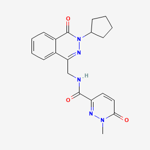 molecular formula C20H21N5O3 B2708343 N-((3-cyclopentyl-4-oxo-3,4-dihydrophthalazin-1-yl)methyl)-1-methyl-6-oxo-1,6-dihydropyridazine-3-carboxamide CAS No. 1421476-84-7