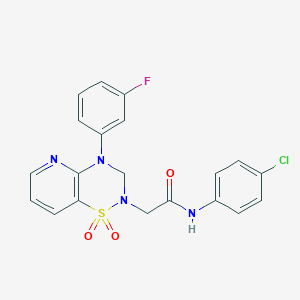 N-(4-chlorophenyl)-2-(4-(3-fluorophenyl)-1,1-dioxido-3,4-dihydro-2H-pyrido[2,3-e][1,2,4]thiadiazin-2-yl)acetamide