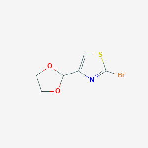 molecular formula C6H6BrNO2S B2708370 2-bromo-4-(1,3-dioxolan-2-yl)-1,3-thiazole CAS No. 231278-12-9