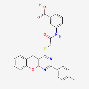 3-(2-((2-(p-tolyl)-5H-chromeno[2,3-d]pyrimidin-4-yl)thio)acetamido)benzoic acid