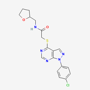 2-((1-(4-chlorophenyl)-1H-pyrazolo[3,4-d]pyrimidin-4-yl)thio)-N-((tetrahydrofuran-2-yl)methyl)acetamide